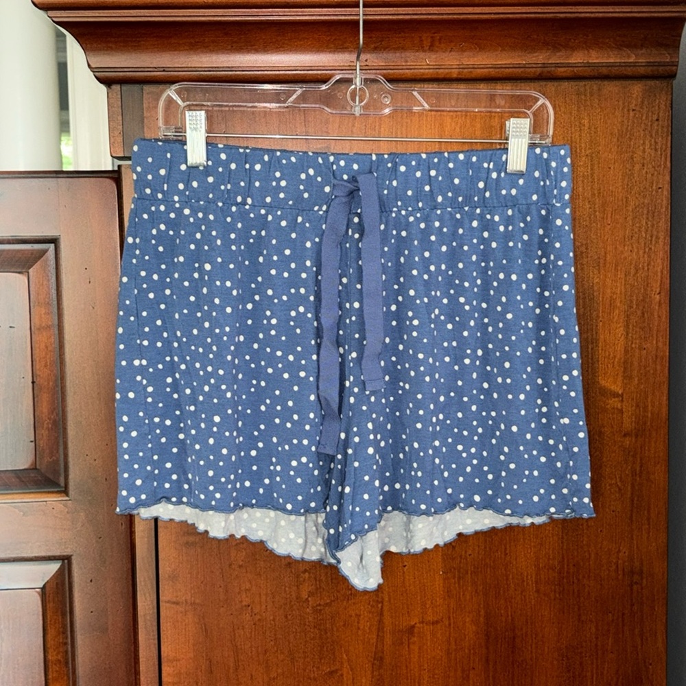 Loft Polka Dot Lettuce Hem Sleep Shorts